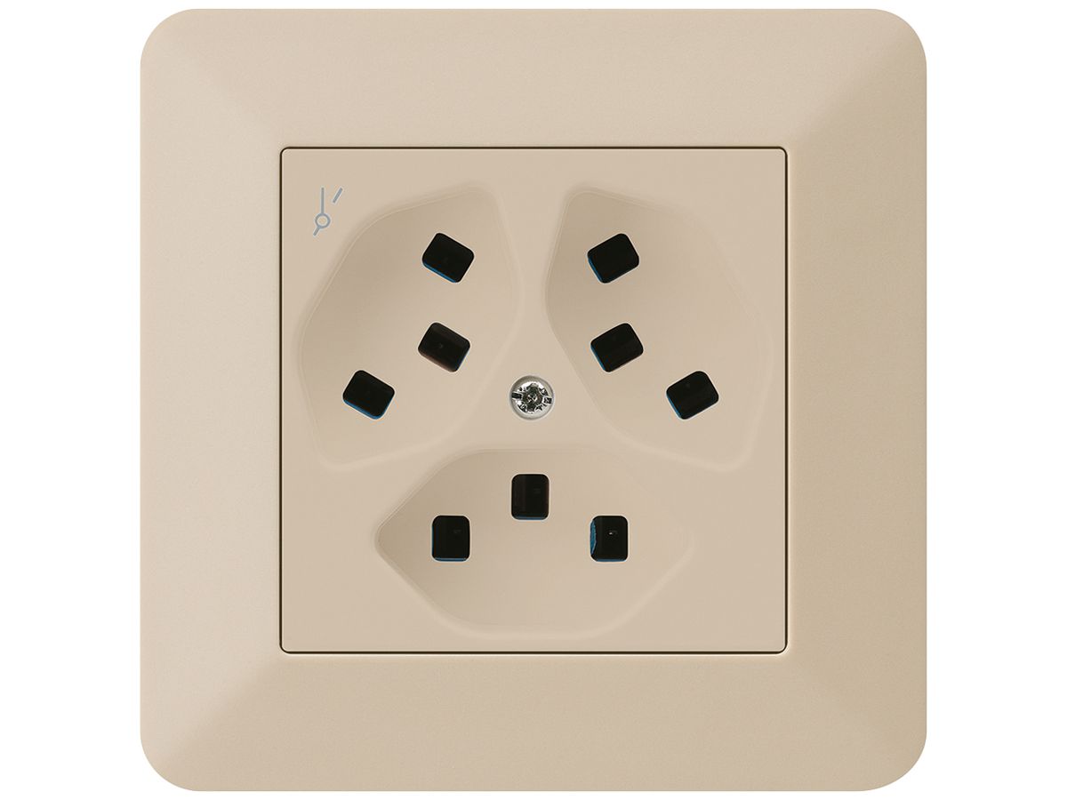 UP-Steckdose Hager kallysto.trend 3×T23 1×S C beige