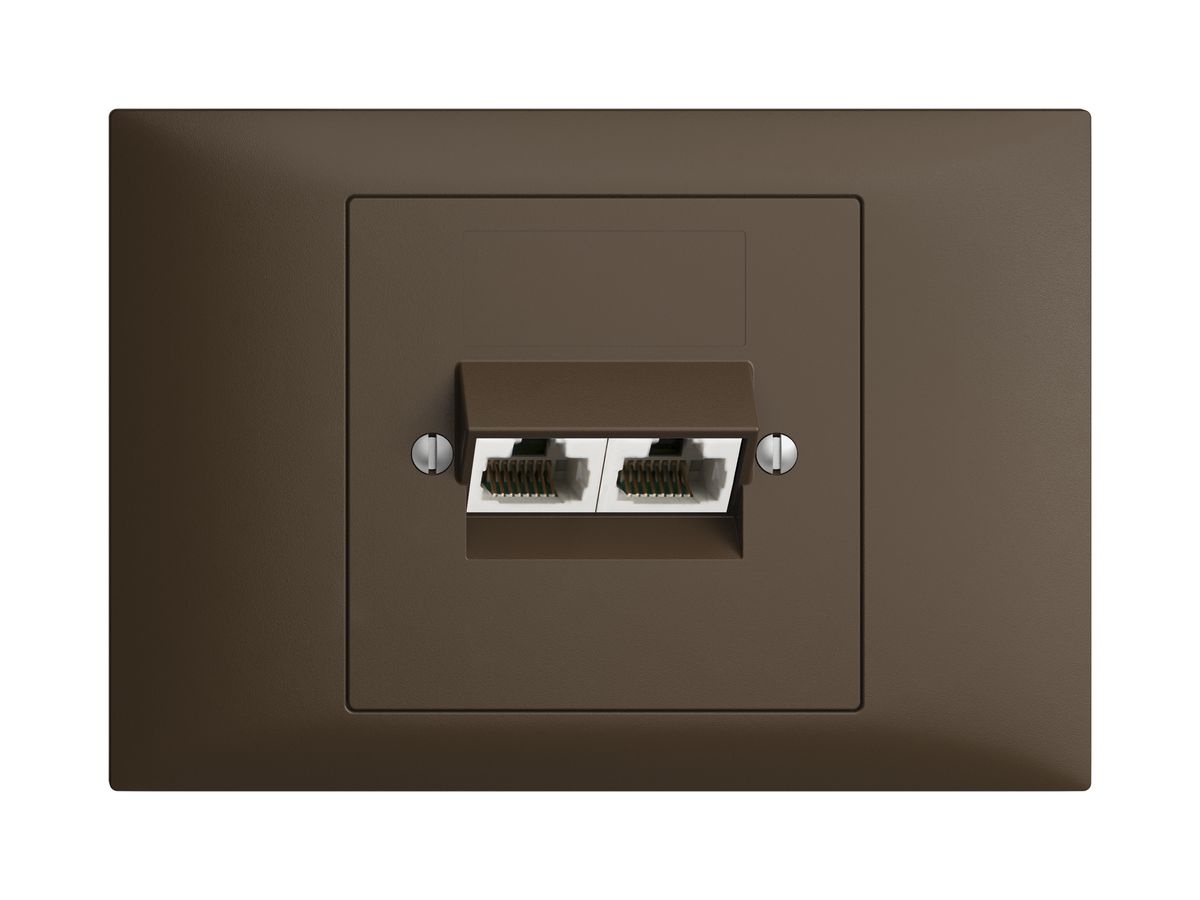 EB-Dose 2×RJ45/u 4P getr. EDIZIOdue coffee ITplus