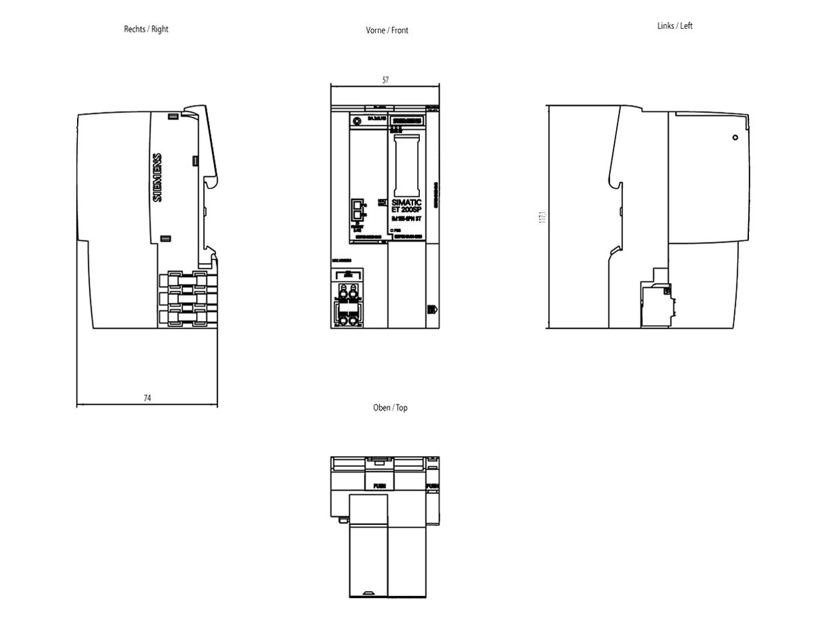 SPS-Interfacemodul Siemens SIMATIC ET200SP PROFINET IM155-6PN ST 3-teilig