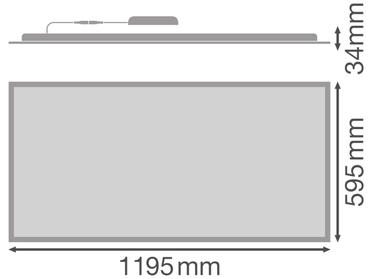 LED-Panelleuchte LEDVANCE COMPACT 42W 5880lm 3000…4000K IP50 1195×595 weiss