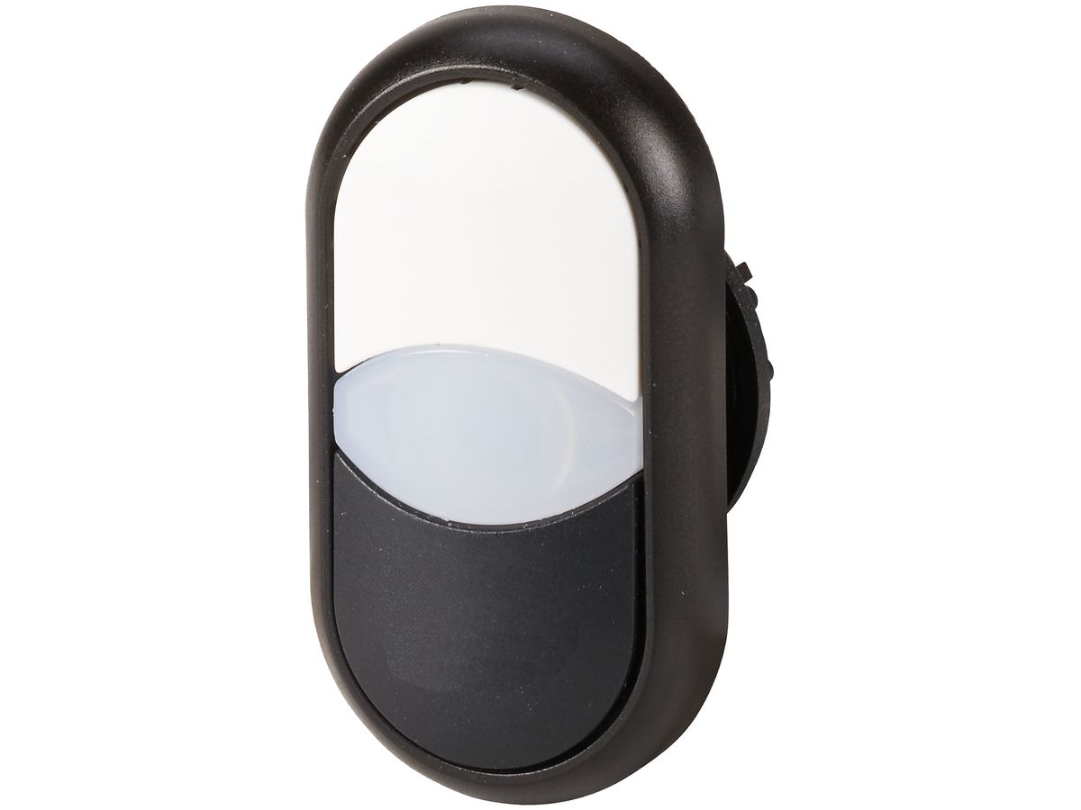Doppeldrucktaste ETN RMQ flach weiss/schwarz, Ring schwarz