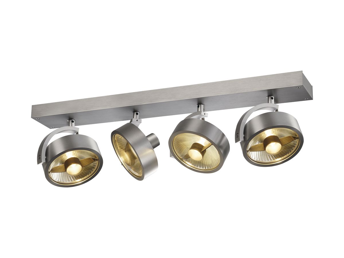 Decken-/Wandleuchte SLV KALU QUAD CW GU10 4×75W Sockel 600×90mm Al gebürstet