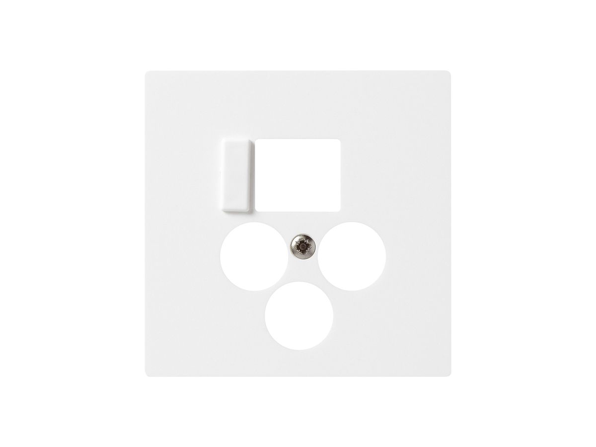 Frontplatte 3×Koax+1×RJ45 kallysto Multimedia R&M weiss