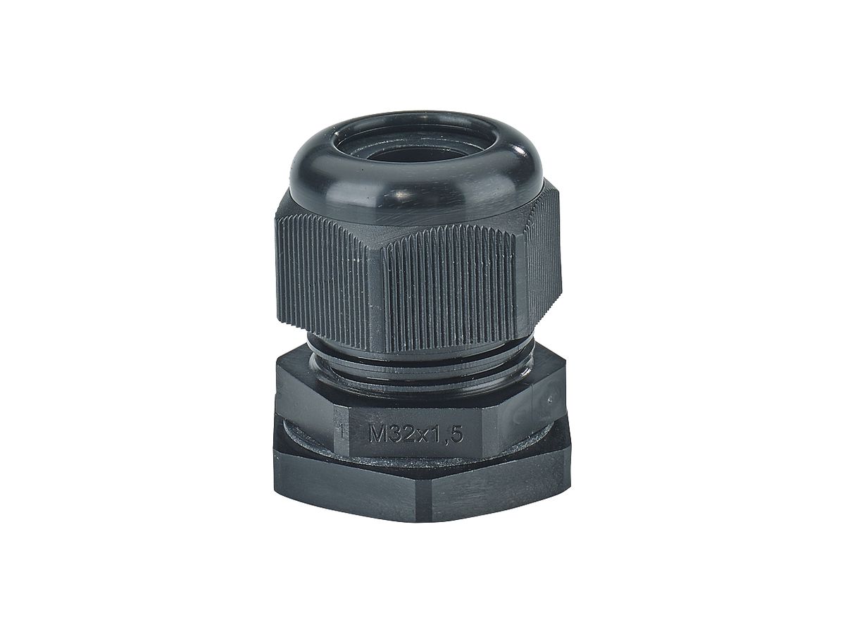 Kabelverschraubung Hensel IP66/IP67/IP69, M32, schwarz, GDP IEC 60695-2: 960°C