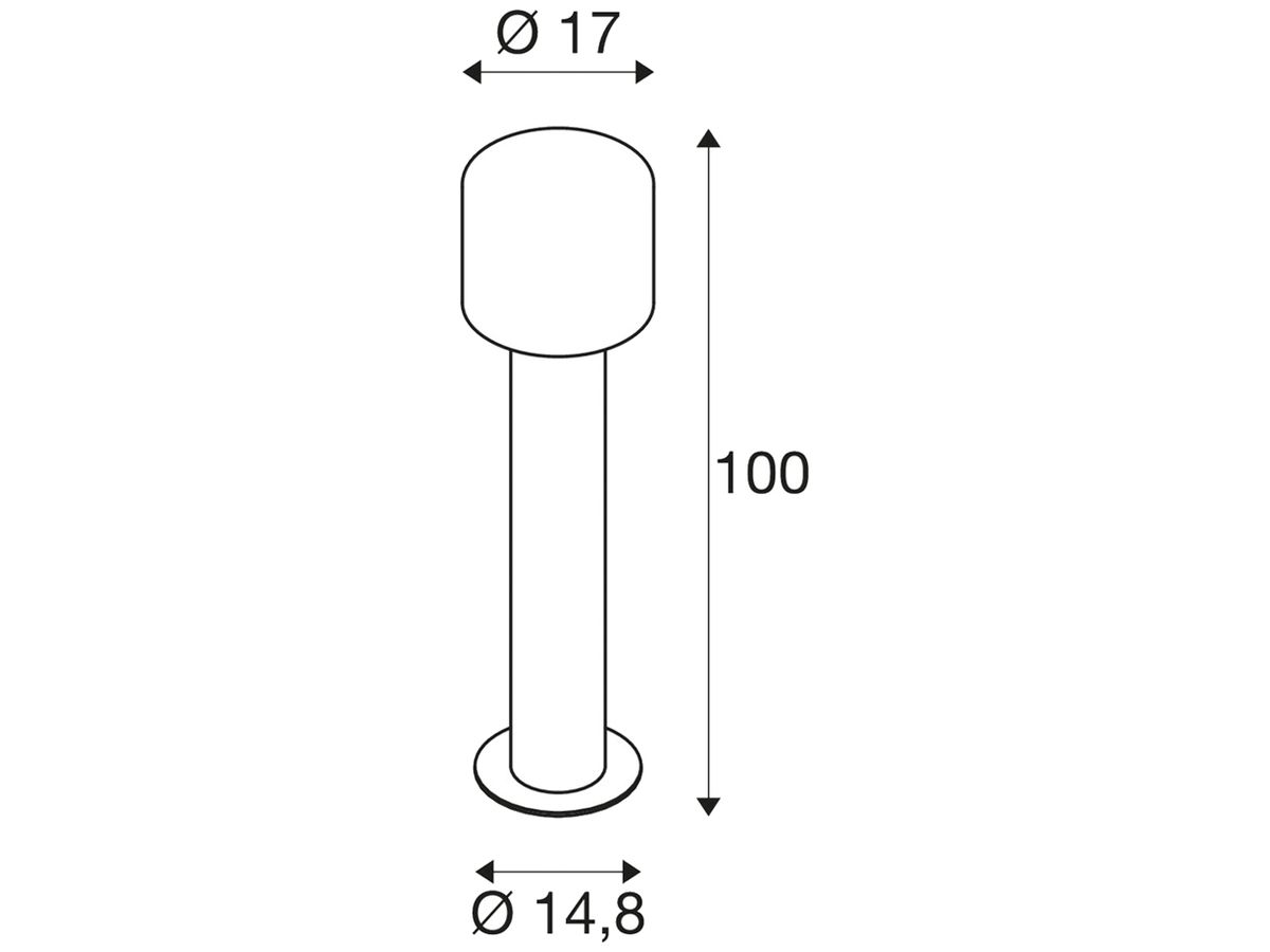LED-Pollerleuchte SLV OVALISK 100 FL 9W 600lm 3000/4000K IP65