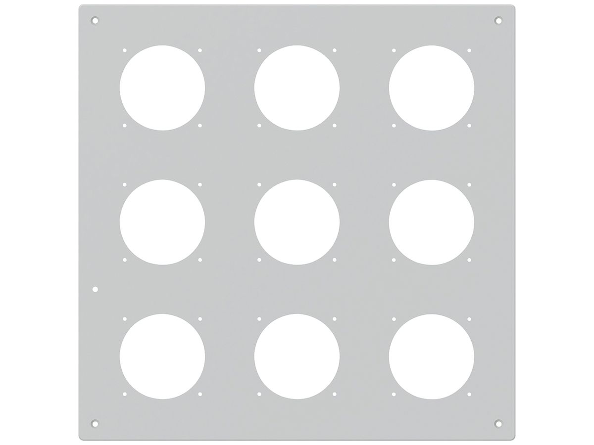 UP-Montageplatte robusto 3×3 Aluminium, grau