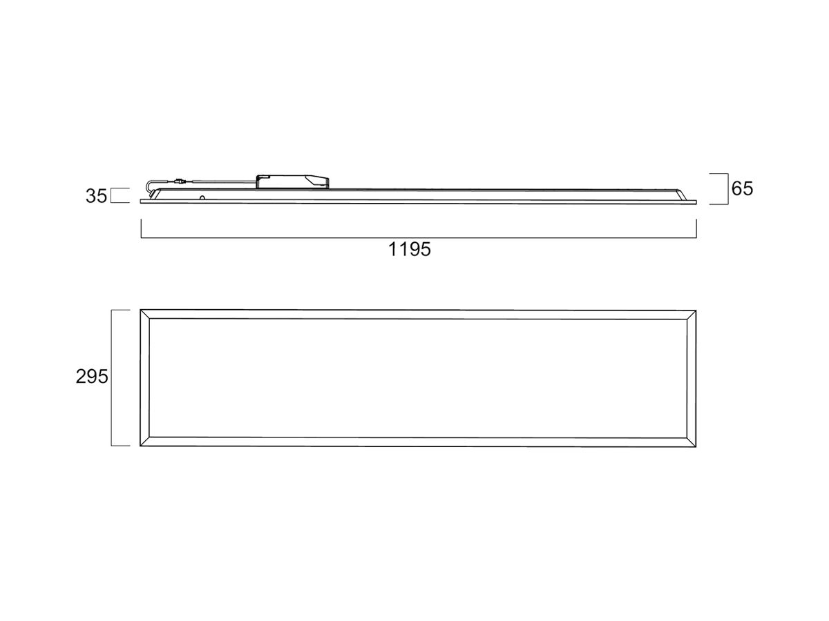 LED-Panelleuchte Sylvania Quantum 28W 4300lm 3000K IP54 DALI 1195×295 weiss