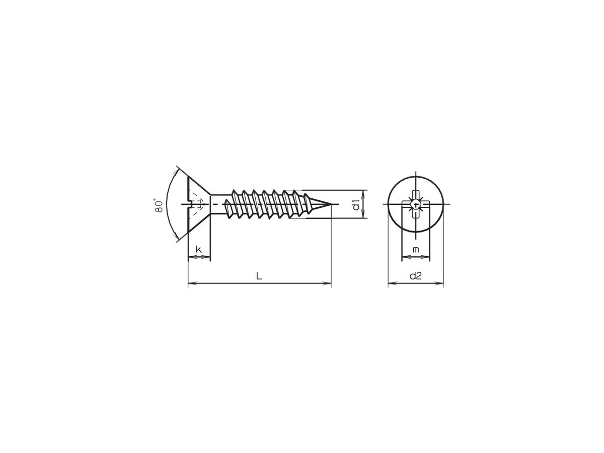 SK-Blechschraube 4.2×25mm verz.Pozidriv, DIN 7982 C8