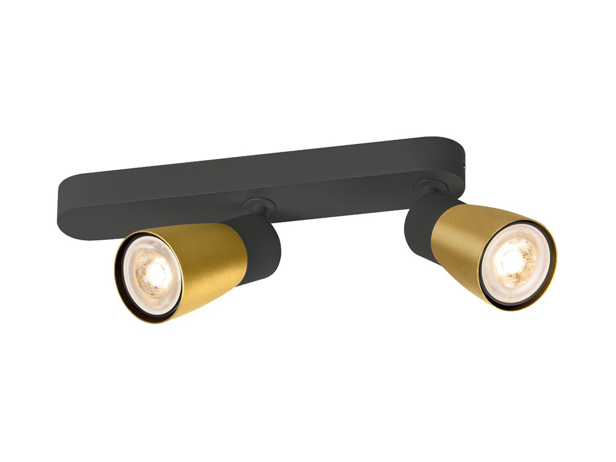 Spot SLV PURI 2.0 Dome CW GU10 2×6W DIM 258×42×138mm schwarz/gold
