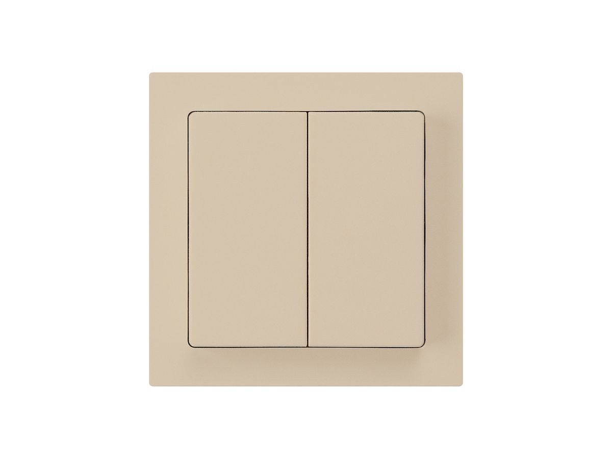 Frontset kallysto 60×60 beige für Schalter mit Druckknopf 2-fach