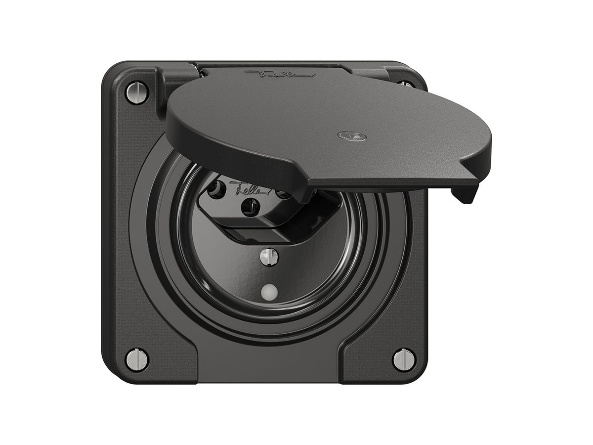Steckdose NEVO N.CO, 1×T13, IP21, m.LED, schwarz