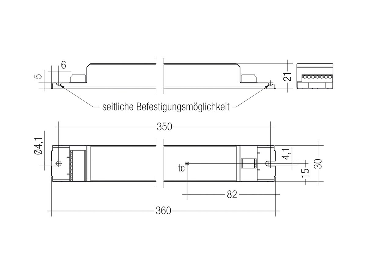 LED-Konverter Tridonic LCA 350…1050mA, 75W, 360×30×21mm