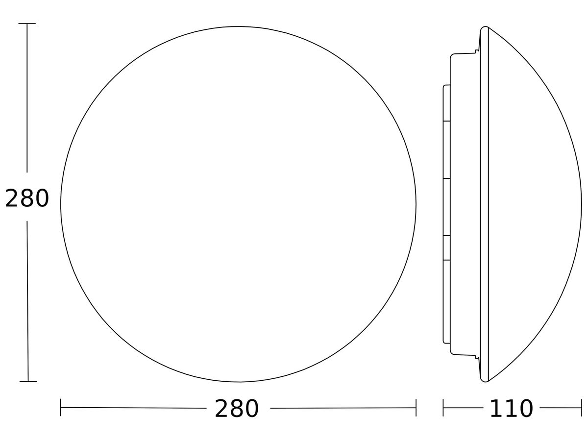 Decken-/Wandleuchte Steinel RS 10 L HF E27 75W Ø280mm IP44