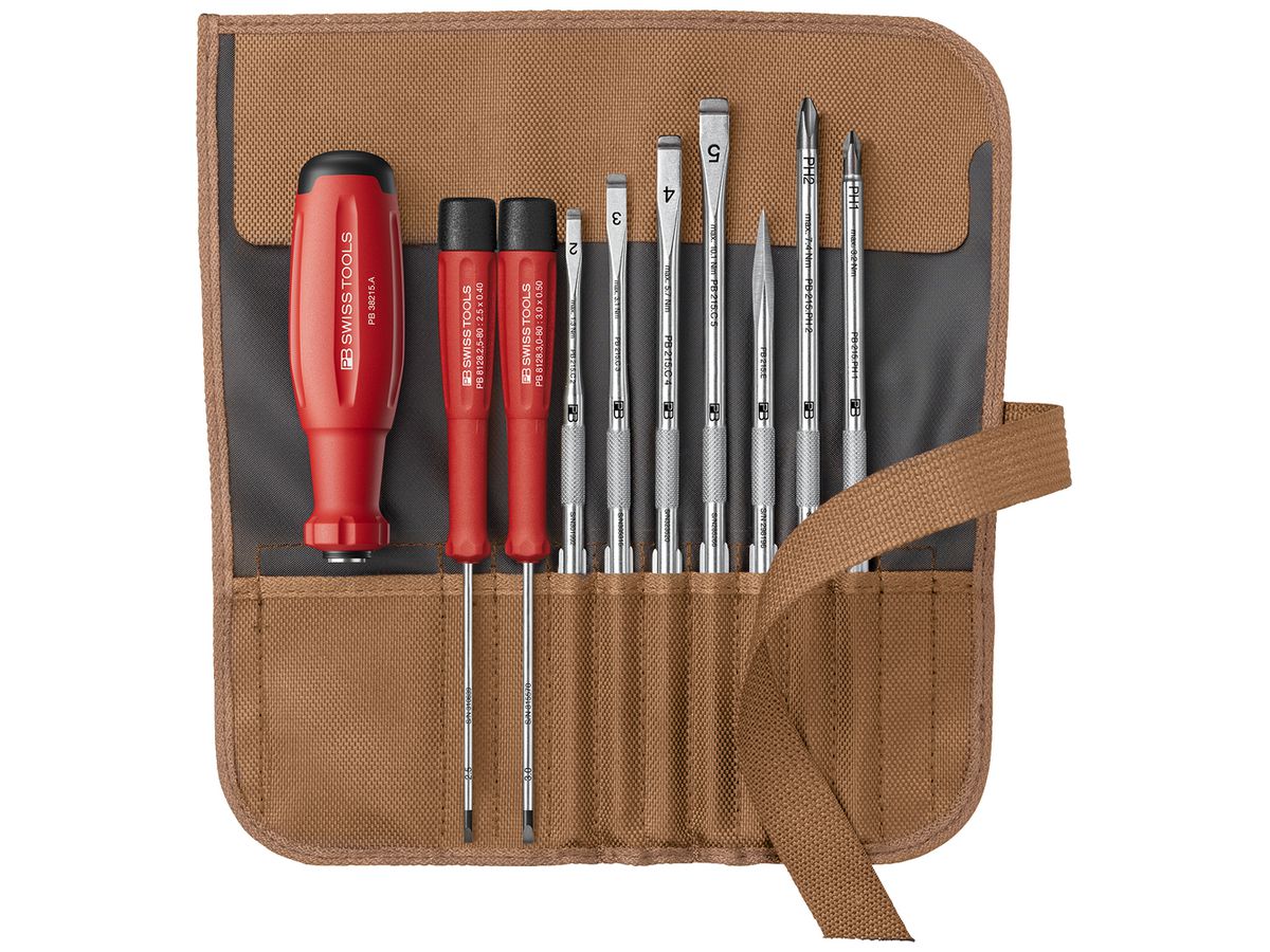 Schraubenzieher-Set PB SwissGrip Evo 9-tlg Rolltasche