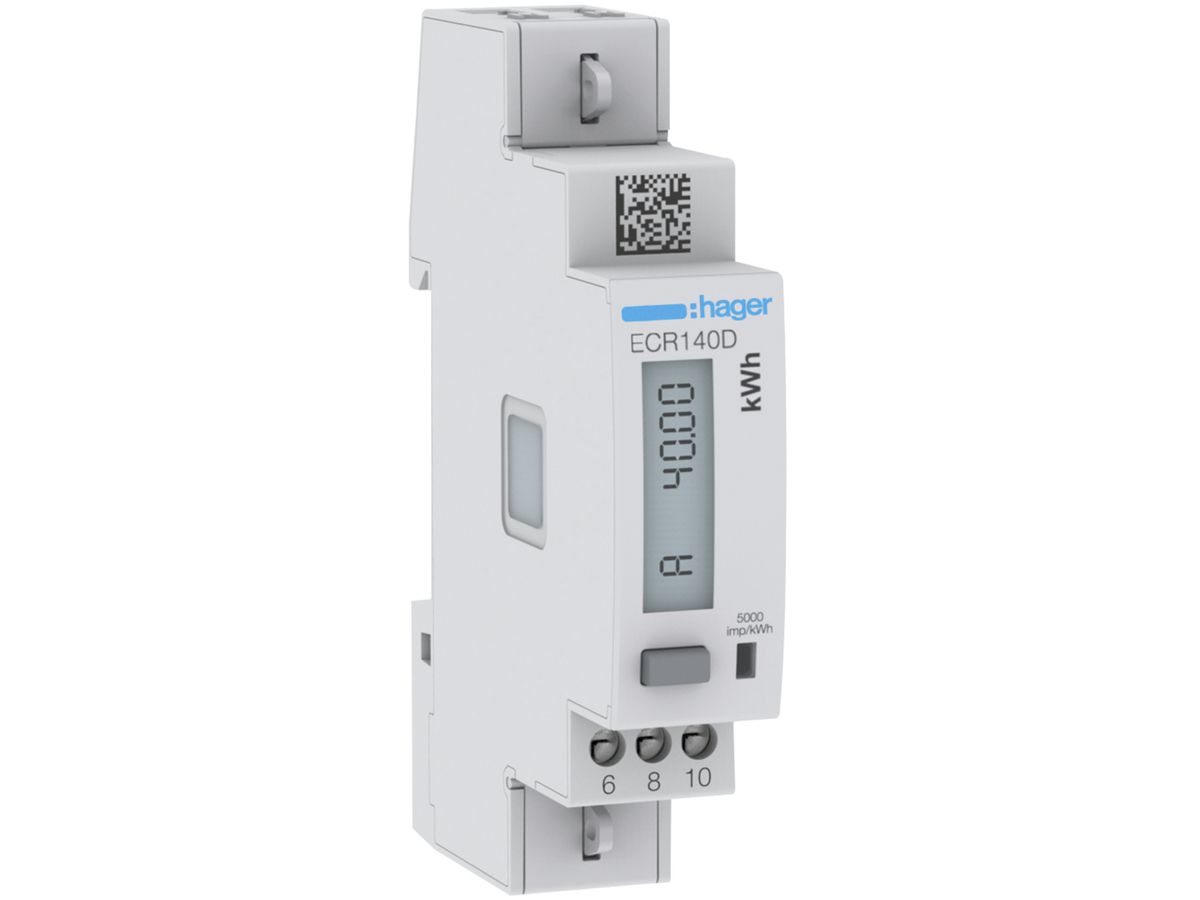 REG-Energiezähler HA ECR140D 1P direkt 40A Modbus MID Import+Export 0T+2T