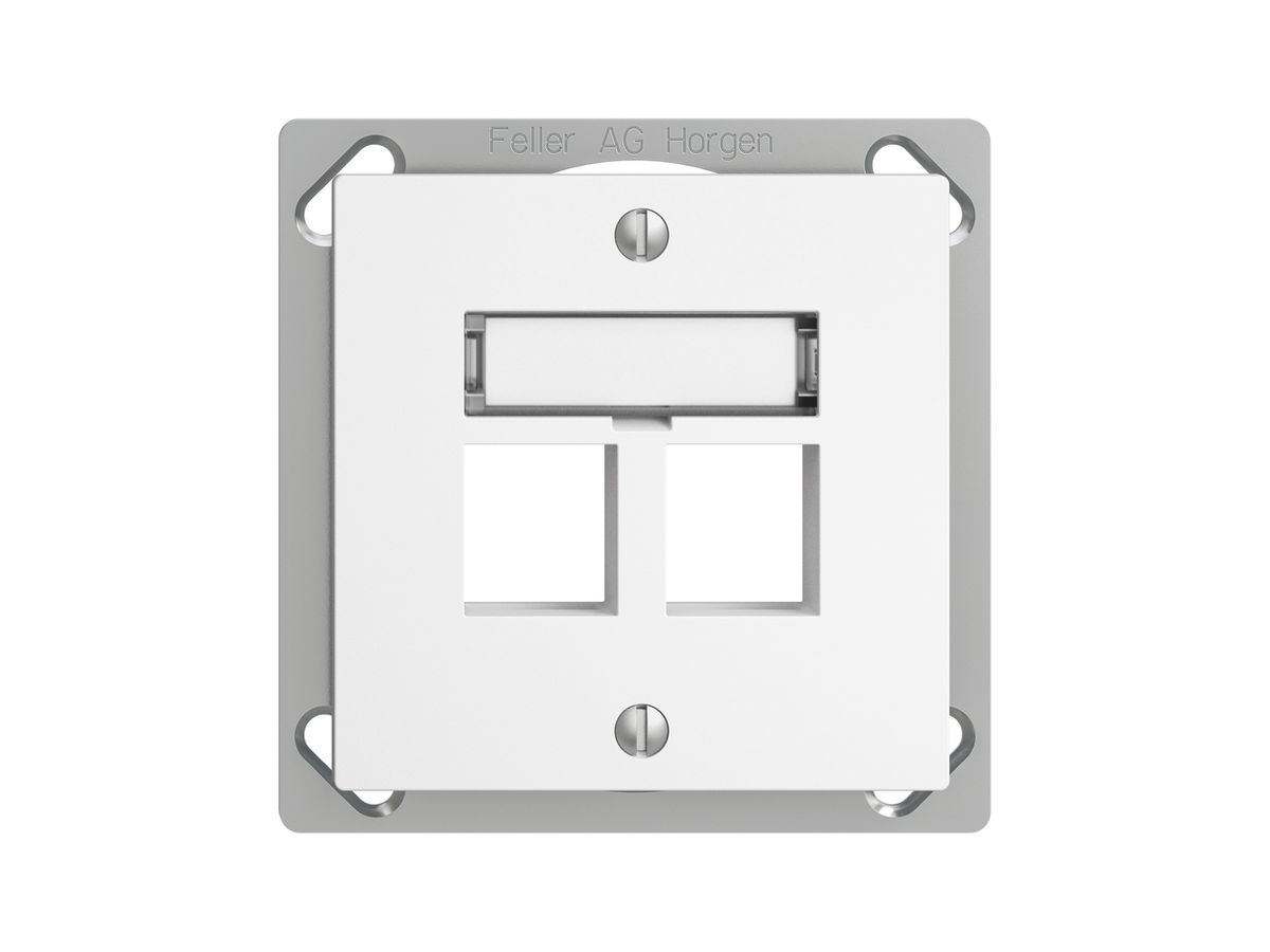 EB-Montageset EDIZIOdue FM.TE, Geradeauslass, für 2×Keystone, weiss