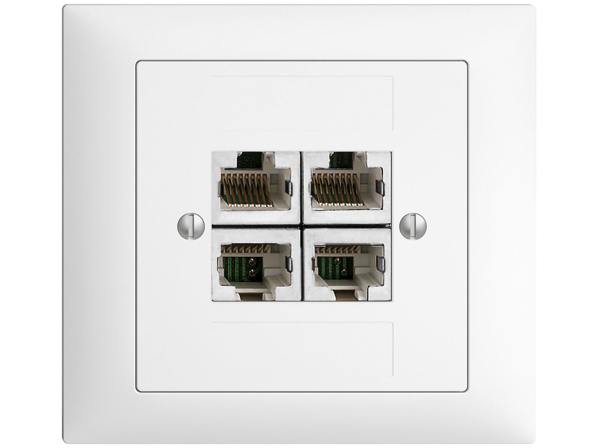 EB-Dose 4×RJ45/s 4P getr. EDIZIOdue weiss ITplus