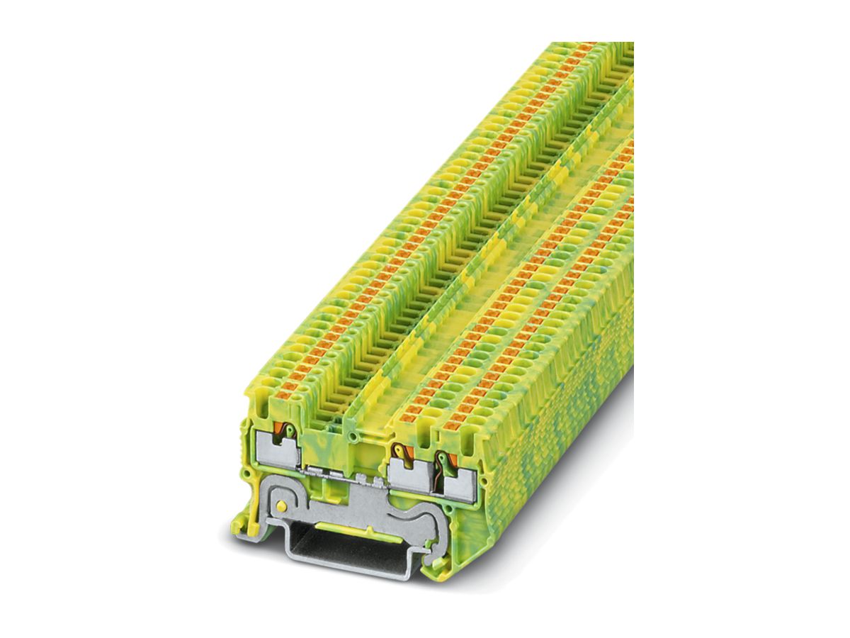 Durchgangsreihenklemme Push-In TWIN 0.14…1.5mm² grün-gelb