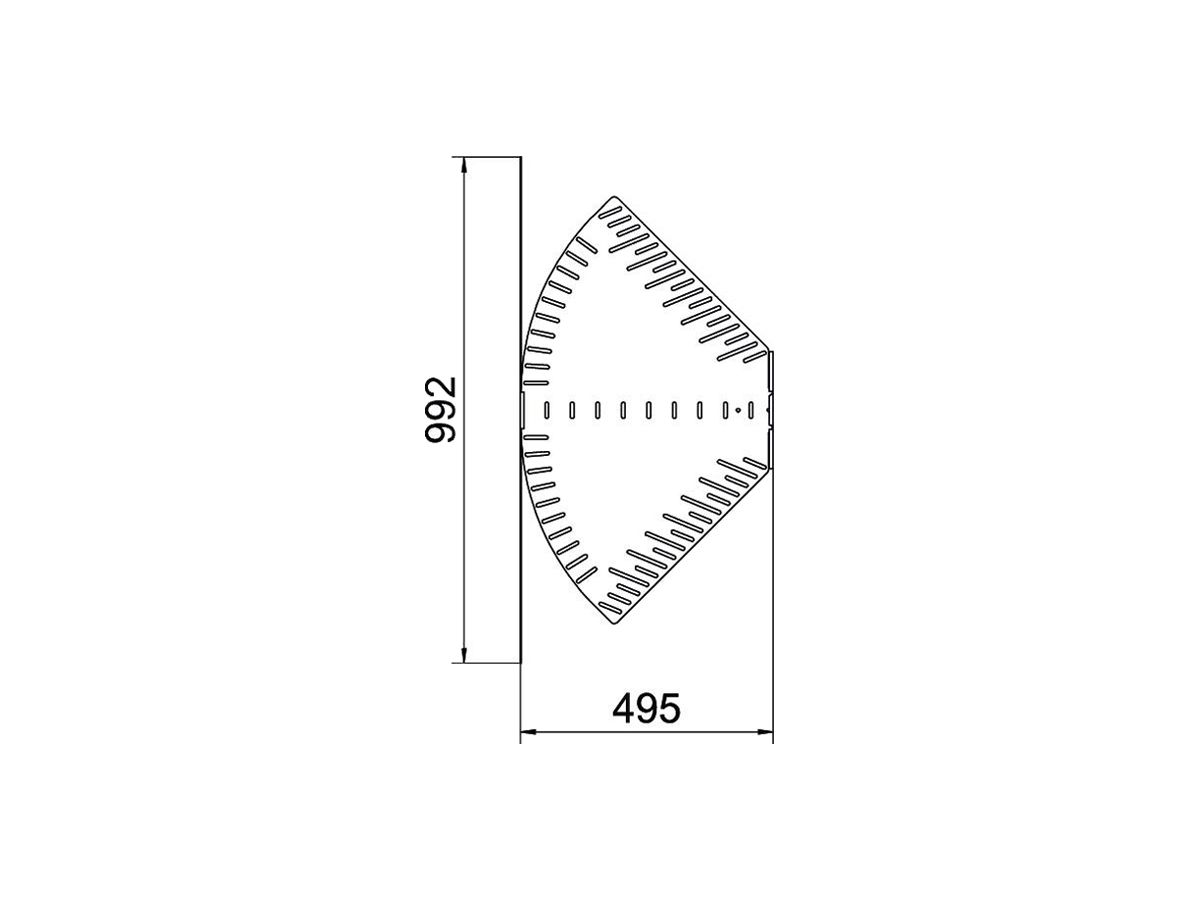 Bogen BET RB W verstellbar 110×500mm Stahl bandverzinkt