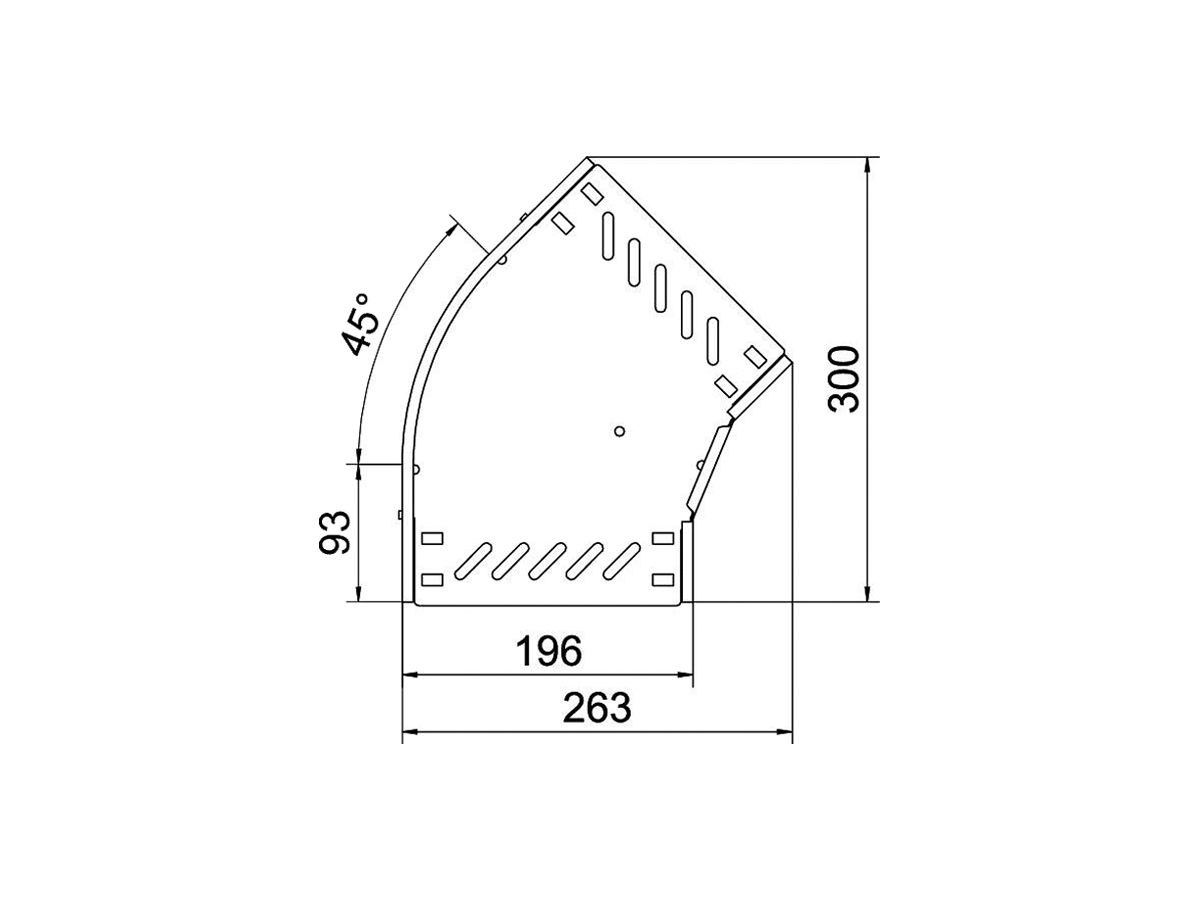 Bogen BET RB 45° 35×200mm Stahl bandverzinkt