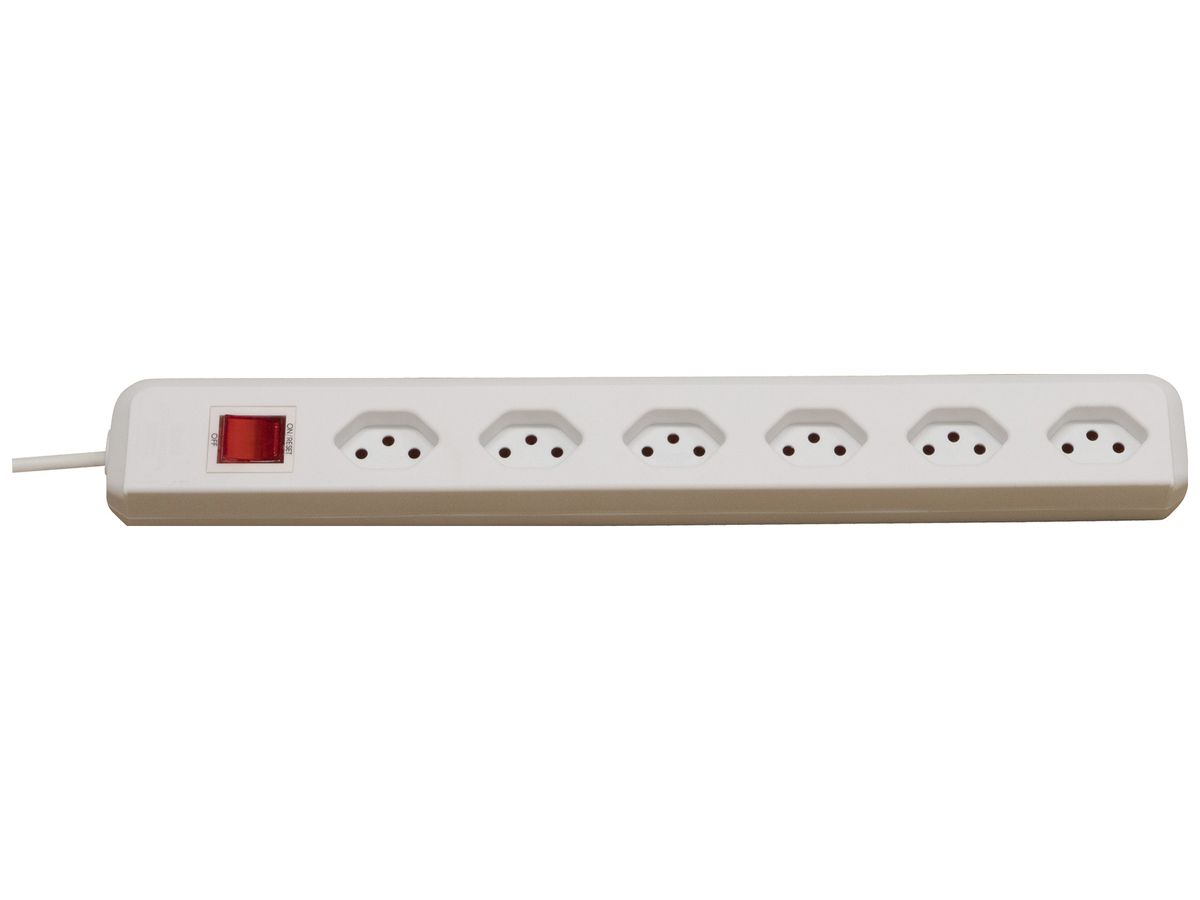 Steckdosenleiste cleverLINE Schalter 6×T13 90° 3m H05VV-F 3×1mm² ws
