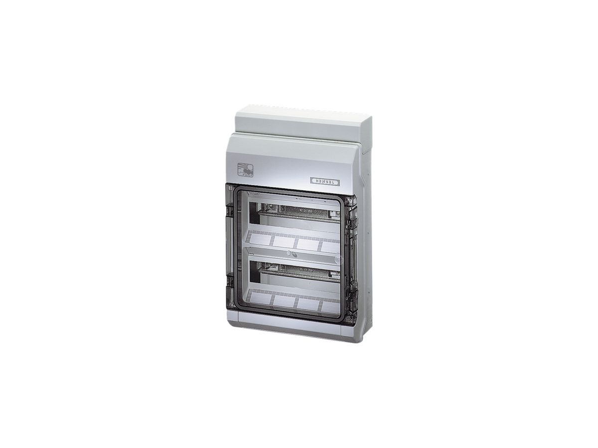 AP-Kleinverteiler Hensel 2-reihig, 458×295×129mm, 24 TE (2×12×18 mm) IP65