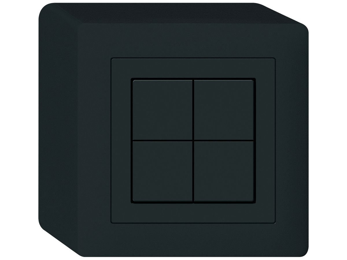 AP-KNX-Taster Hager BA kallysto Q 4-fach 88×88mm schwarz