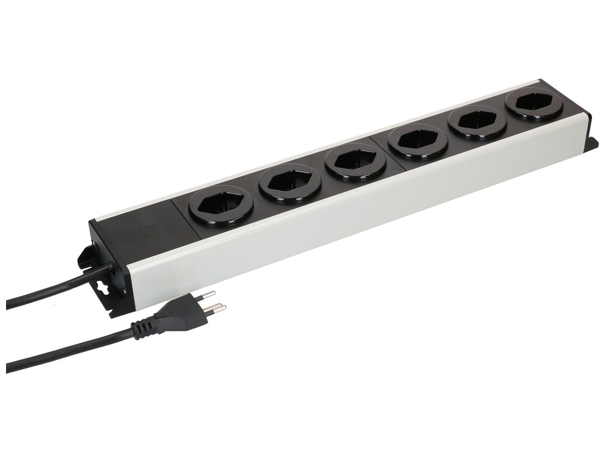 Steckdosenleiste MH POWER LINE 10A 6×T13 5m grau-schwarz