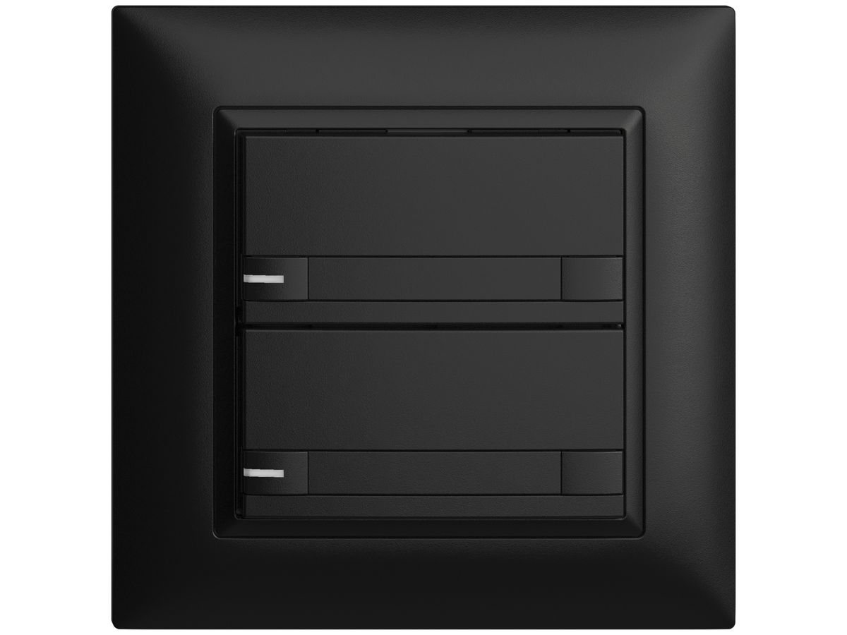 UP-Taster KNX 2-fach EDIZIOdue colore schwarz RGB mit LED mit Papiereinlage