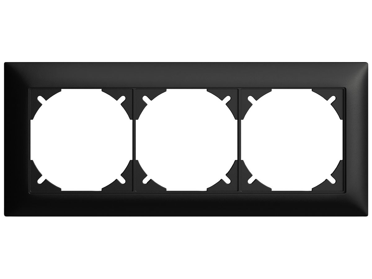 UP-Kopfzeile EDIZIOdue SNAPFIX® 1×3 horizontal 197×77mm schwarz