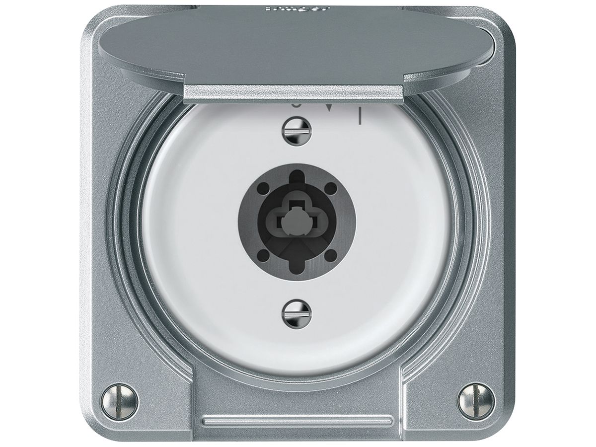 UP-Schlüsselschwenktaster robusto 1P 1NO 20A 250V 86×86mm Aluminium