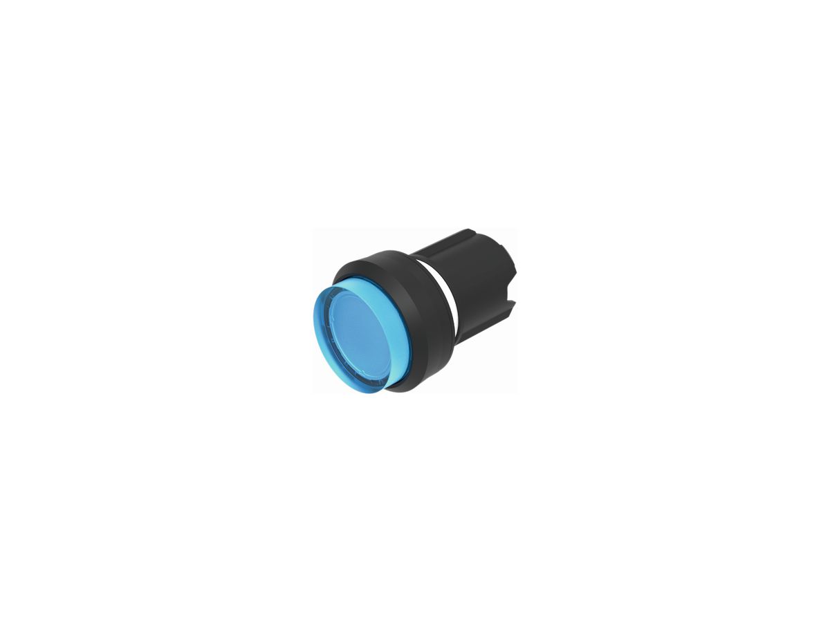 EB-Drucktaster EAO45, I, blau beleuchtbar, Ring schwarz erh.