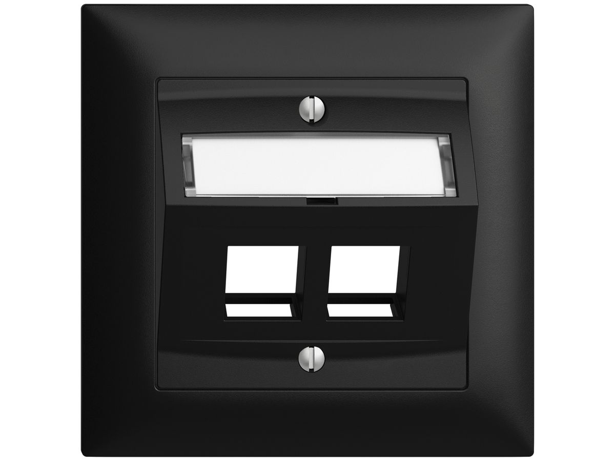 UP-Montageset EDIZIOdue FMI, mit Schrägauslasshaube, für 2×Keystone, schwarz
