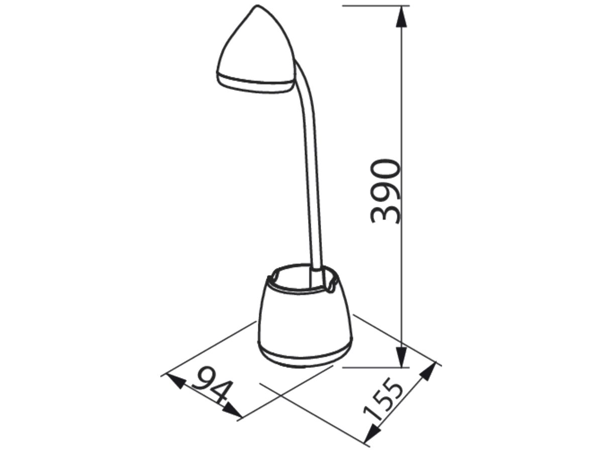 LED-Tischleuchte Philips Hat 4.5W 80lm 3000…5700K DIM weiss USB Typ A