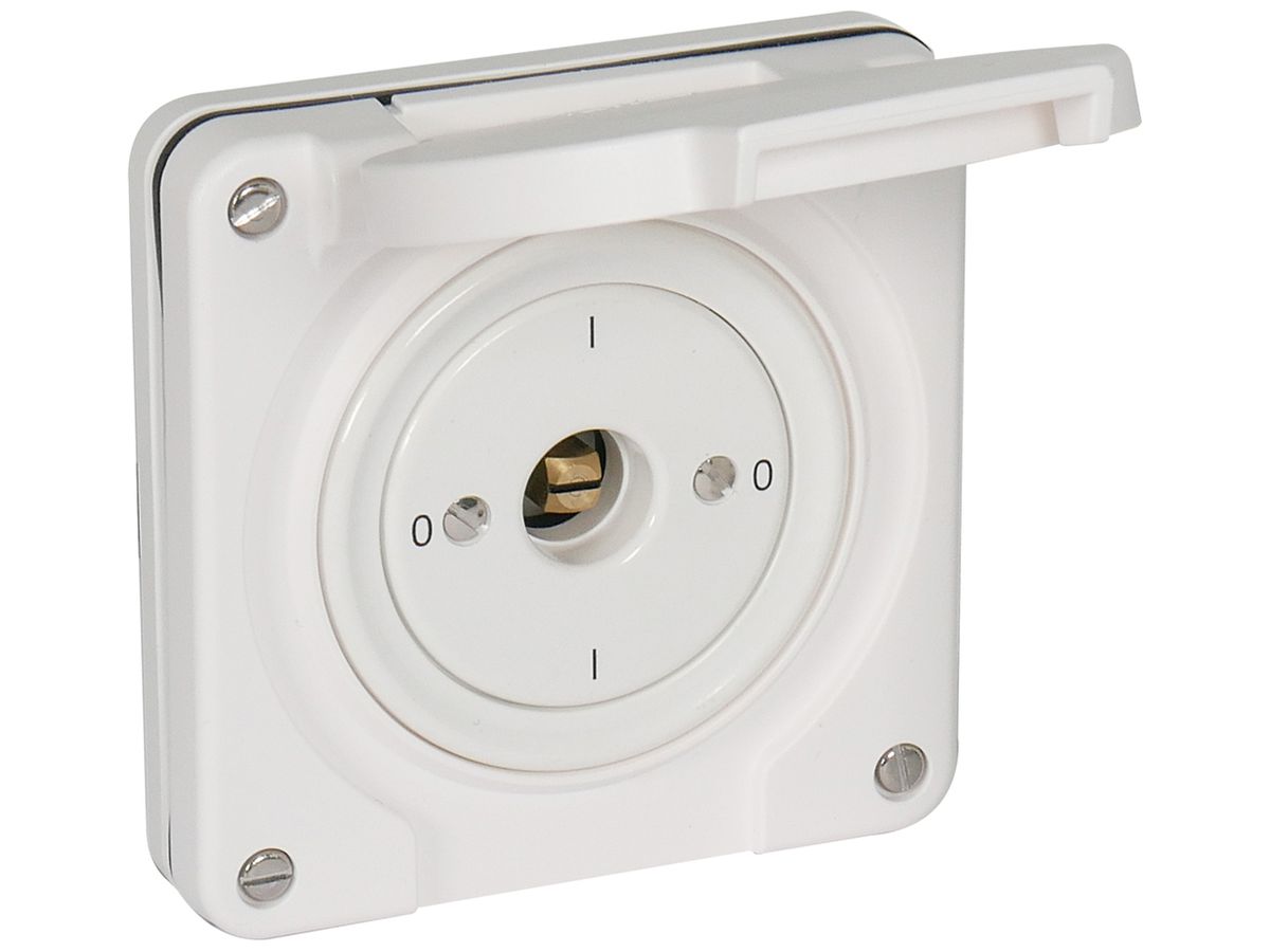 UP-Schlüsselschalter AWAG NEVO Ausschalter 1-polig 25A 690V 88×88mm weiss