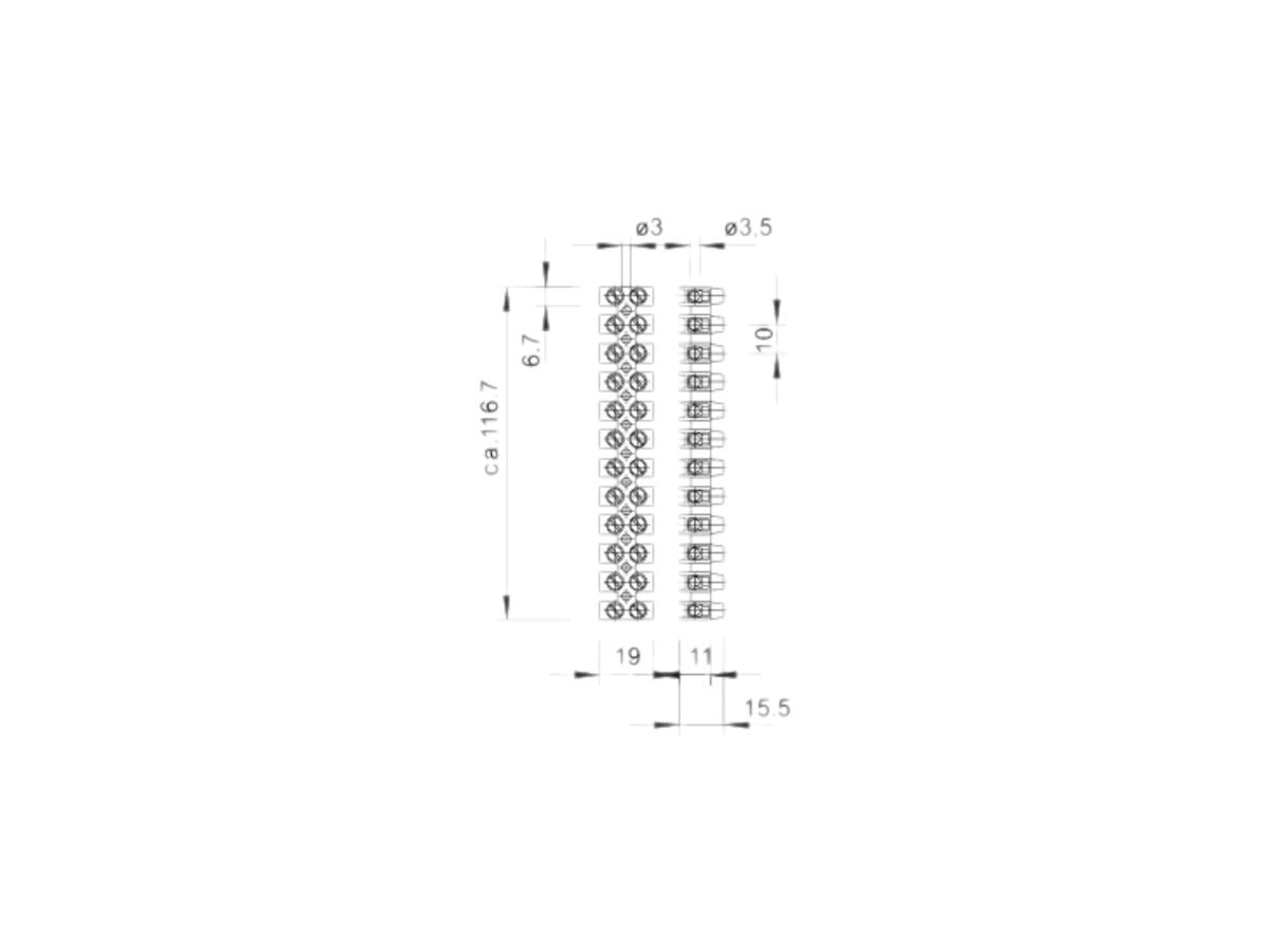 Klemmenleiste Bettermann 12P 0.5…4mm² 450V