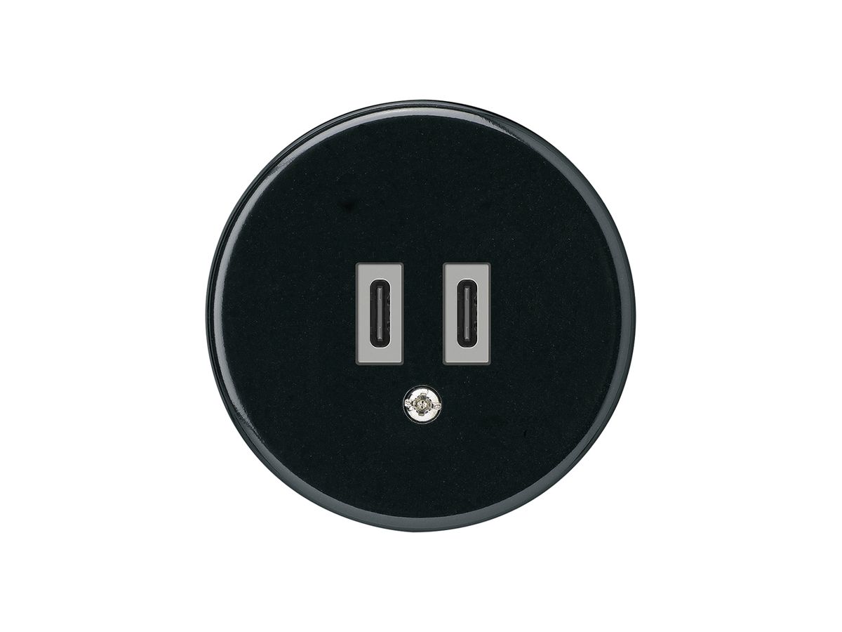 USB-Ladesteckdose Hager basico C-C 20W 5V schwarz