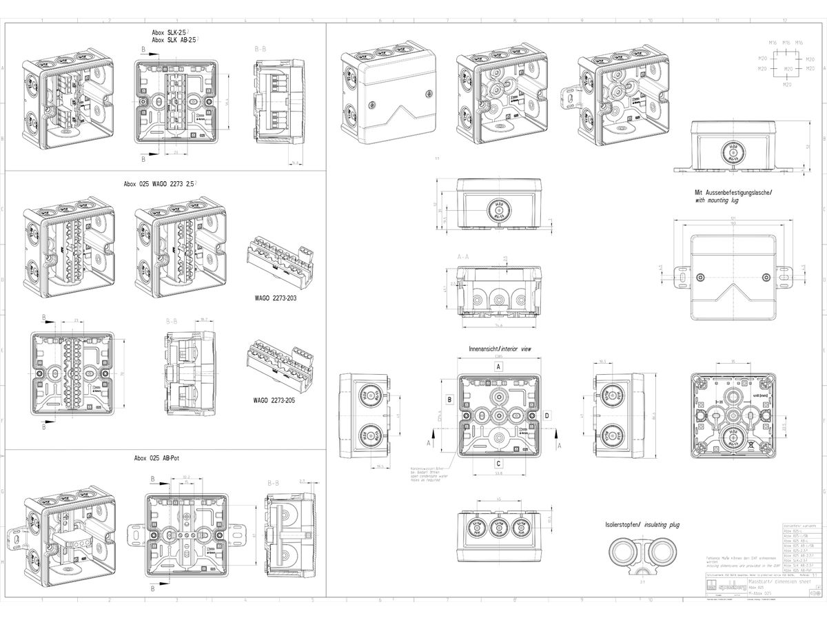 AP-Abzweigdose Spelsberg Abox 025-L/w 87×87×52mm IP66 ws