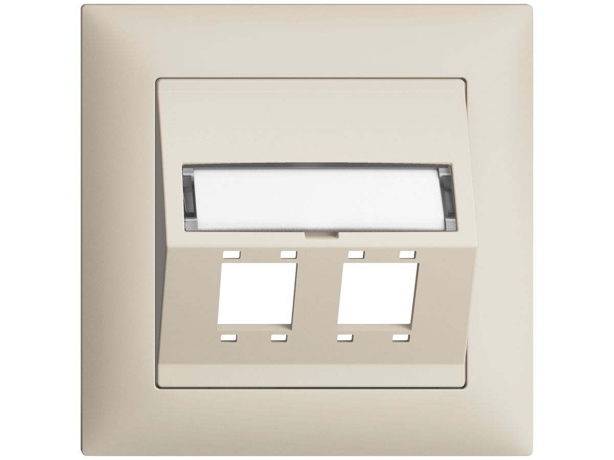 UP-Montageset EDIZIOdue FMI Schrägauslass 2×R&M Kat.5e/6/LC spezial, crema