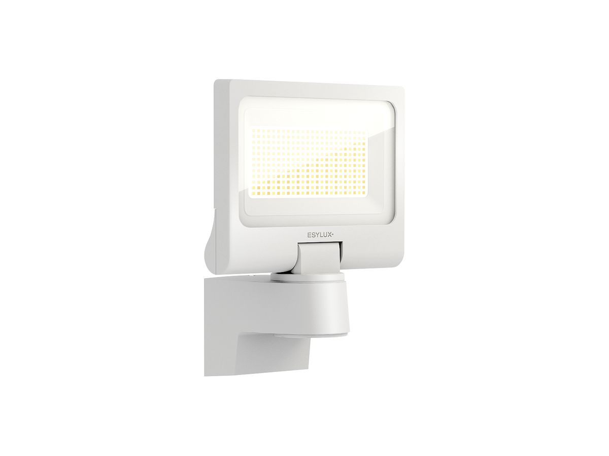 LED-Strahler ESYLUX SUNJA 48W 6500…7200lm 827/840 IP65 132×230×280mm weiss
