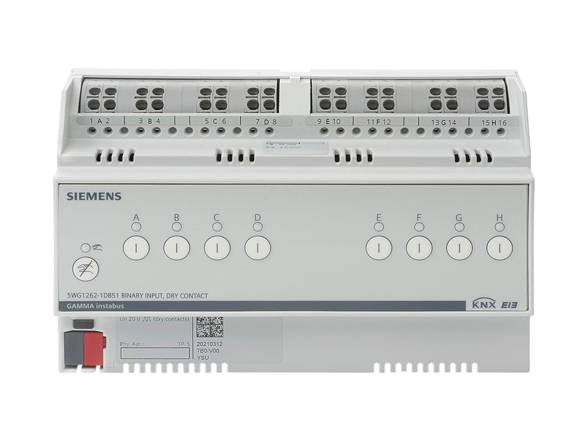 REG-KNX-Binäreingang Siemens N 262D51, 8-fach, für potentialfreie Kontakte