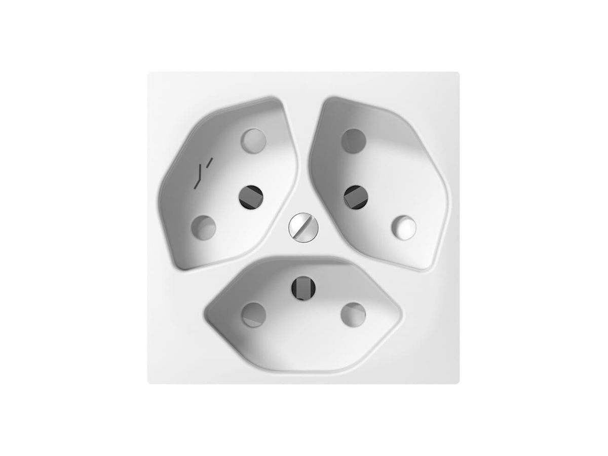 Steckdose SIDUS 3×T13/1 weiss mit shutter