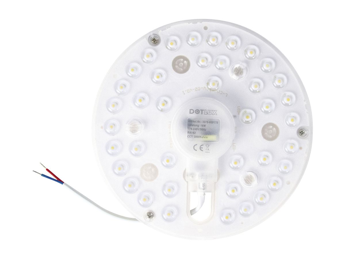 LED-Modul QUICK-FIXplus Ø120×35mm, 10W, 3000K, 1200lm, 170°, IP40