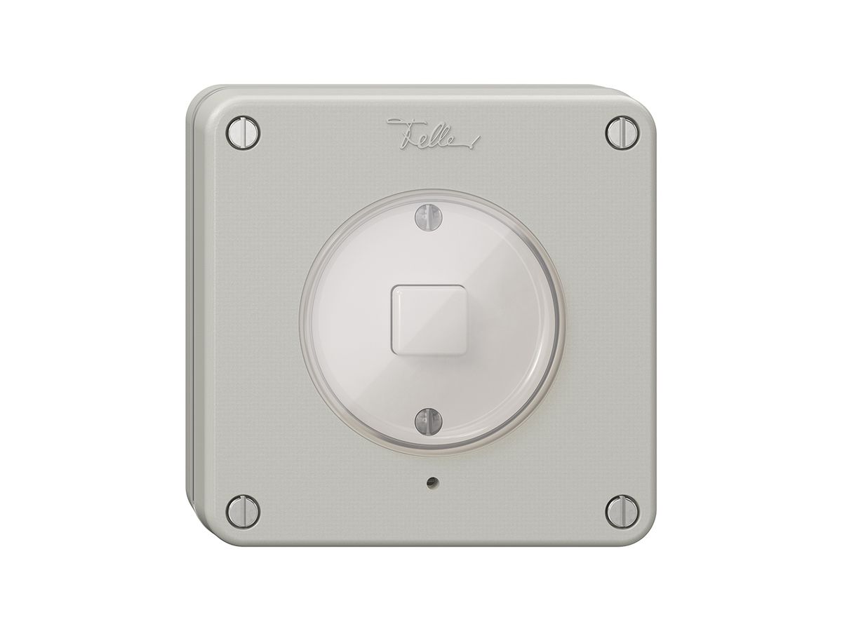 NUP-KNX-Taster 1× NEVO RGB mit Temperaturfühler, lichtgrau