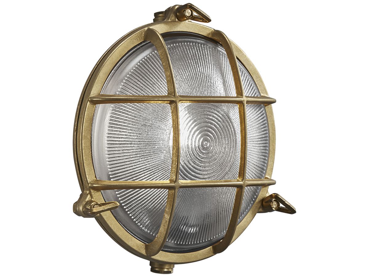 Decken-/Wandleuchte Nordlux Polperro 1×E27 12.5W IP64 Ø195mm Messing