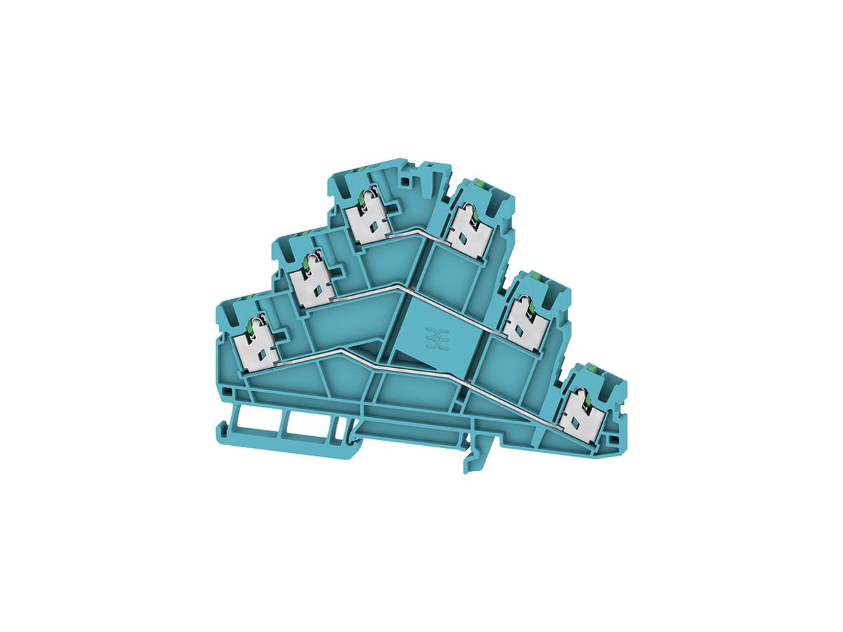 Durchgangs-Reihenklemme WM S3T 2.5mm² 22A 800V SNAP IN 2×3 TH35 bl
