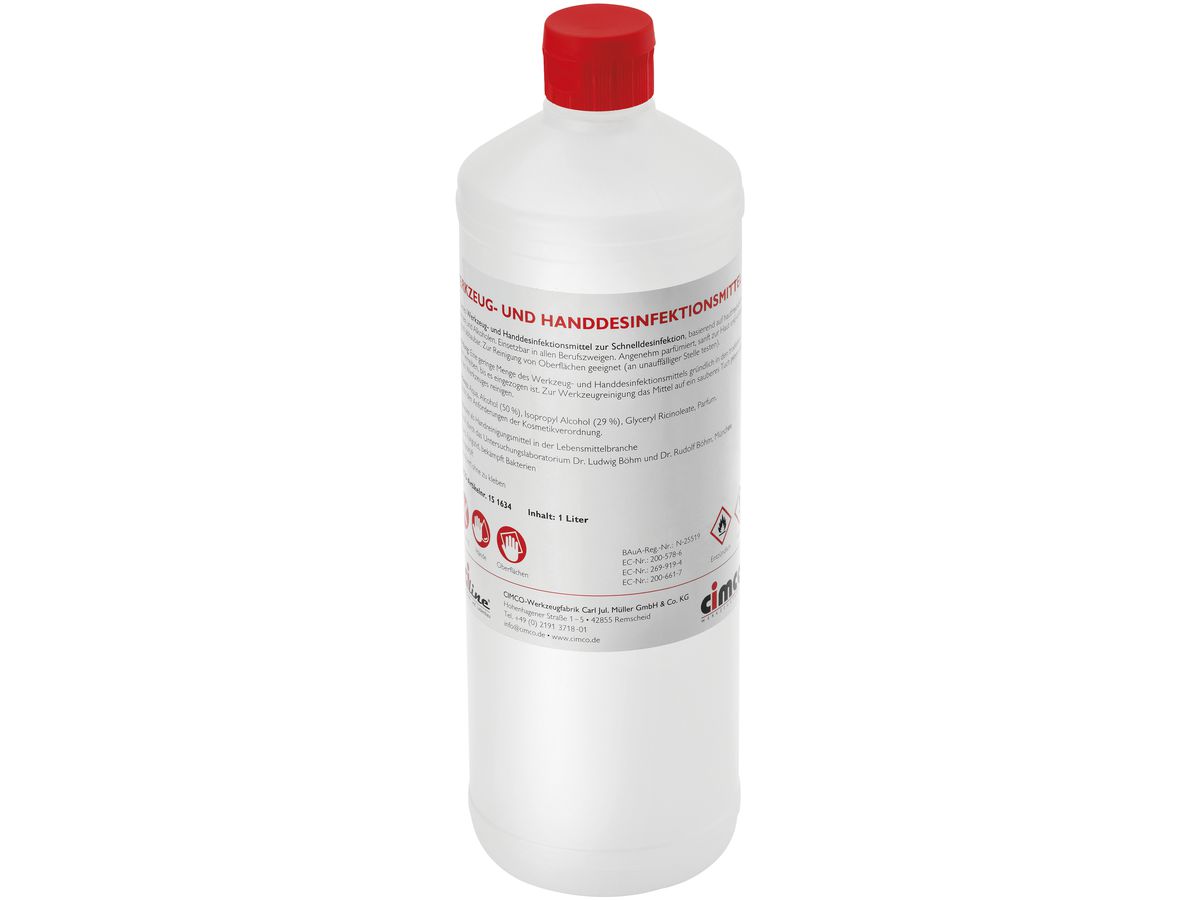 Werkzeug- und Handdesinfektionsmittel CIMCO 1000ml mind.79% Alkohol