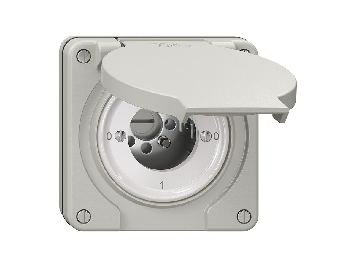 NUP-Drehschalter NEVO, 0/2L, ohne Zylinder, KS, 0-1-0-1, lichtgrau