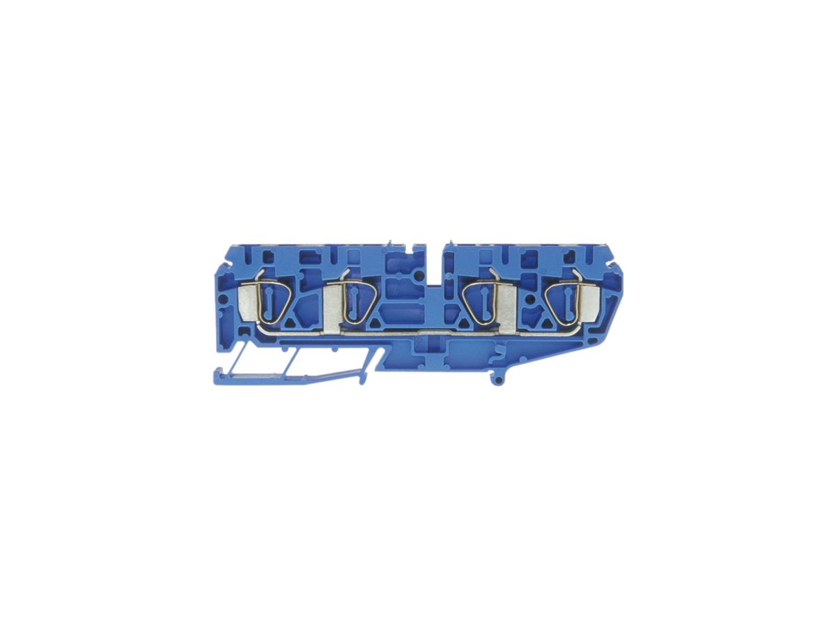 Durchgangs-Reihenklemme Woertz 0.5…4mm² 20A 600V Federzuganschluss 4×1 TH35 blau