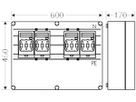 NH-Gehäuse Hensel Mi 4×3×NH00, mit Sammelschiene, 250A, 5-polig